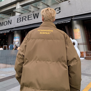 冬季潮流假两件棉服外套图片
