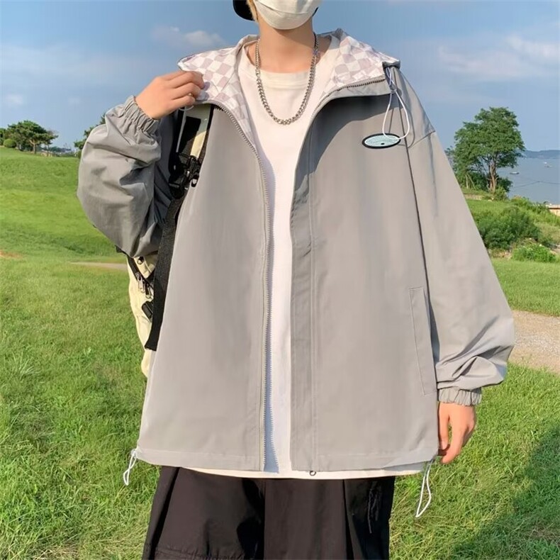 两面穿连帽外套男士潮牌春秋ins港风嘻哈夹克休闲韩版潮流痞帅,男装夹克,星座1013