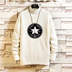 M18008-P45加绒款-P65半高领毛衣男士大码针织衫男毛线衣男线衫，男装针织衫/毛衣，电商A040A
