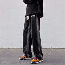 美式vibe水洗牛仔裤男潮牌ins高街宽松大码秋季阔腿裤子N124/P45，男装牛仔裤，星座506