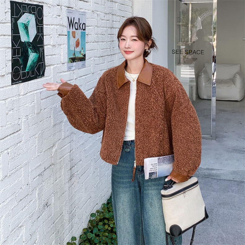 新款冬季羊羔毛外套2607—P195--K279,女装短外套,2C253