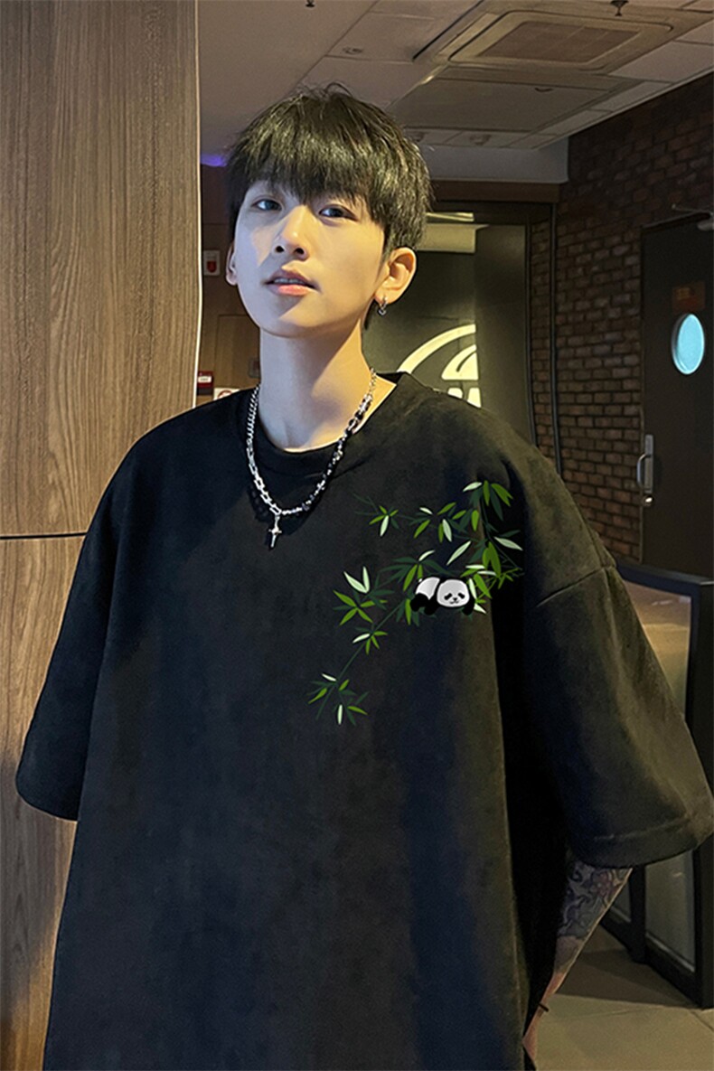 量大优供视频重磅麂皮绒短袖T恤男JPDX215-特P19,男装T恤,电商B367
