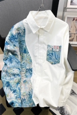 港风风花型长袖衬衫大码M-5XL情侣潮长袖衬衫男CS7714P60控，男装衬衫，星座227-7