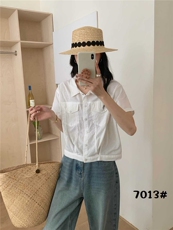 2025年夏季POLO领短袖开衫修身型小衫，女装衬衫，洛丽兰可