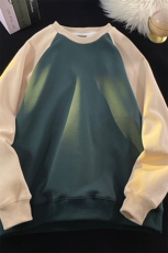 春款港风华棉拼接圆领卫衣男宽松长袖T恤打底衫外套Y6022P45，男装卫衣，星座1204-3