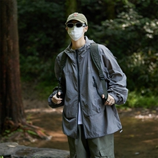 夏季男款防晒服户外透气凉感轻薄潮牌连帽宽松休闲外套F0151-P45，男装防晒衣，星座308B-2