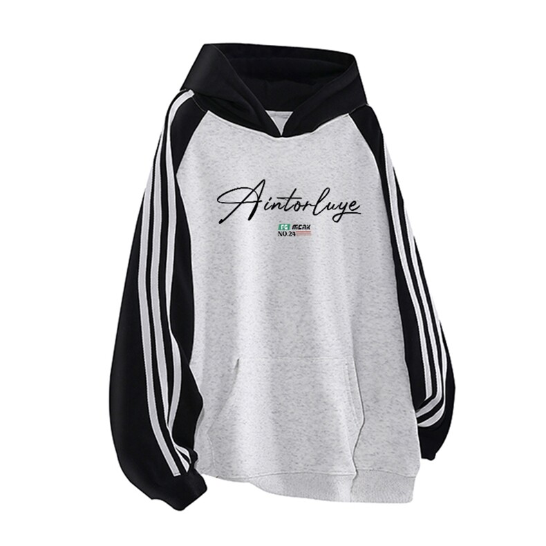 抖音得物高品质支持退换480克全棉加绒加厚宽松织带印花卫衣A0805，男装卫衣，电商A443