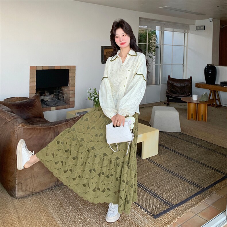新款衬衫+半裙两件套2C007-2611-P195-K318,女装套装/套裙,2C007