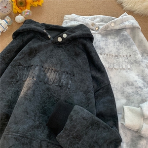 有数据！815A-W2207-P55特控78秋季凹凸印卫衣上衣情侣装套头扎染图片