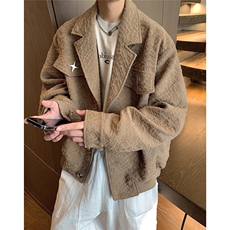 港风模特美式夹克男潮牌男女情侣大码M-5XL外套男JK8748P95控128，男装夹克，星座227-7