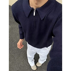 【有货】DM343-P62半拉链毛衣男痞帅潮牌潮流冬季高级感针织衫潮，男装针织衫/毛衣，星座603-2