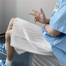 新款港风夏季潮男波浪条纹冰丝透气短裤五分裤K5003B315P35控48，男装休闲裤，电商B315