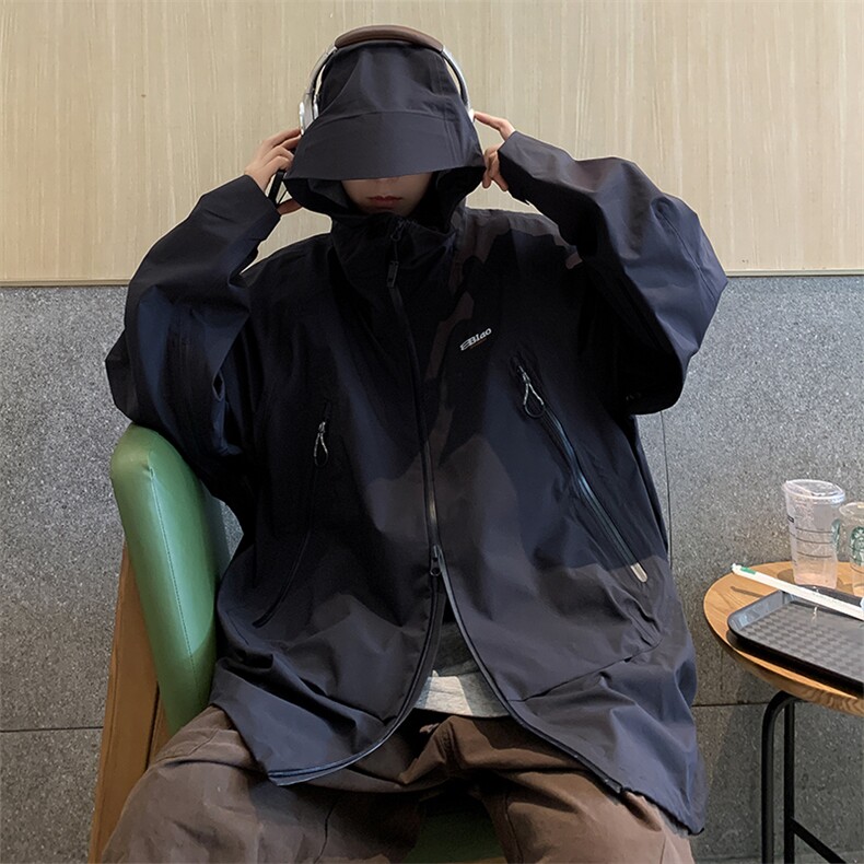 A695-P60美式户外机能夹克冲锋衣男士春秋潮牌ins宽松连帽外套,男装夹克,星座512-6