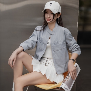 主推皮衣女外套2025春秋新款复古美式酷帅短款夹克上衣图片