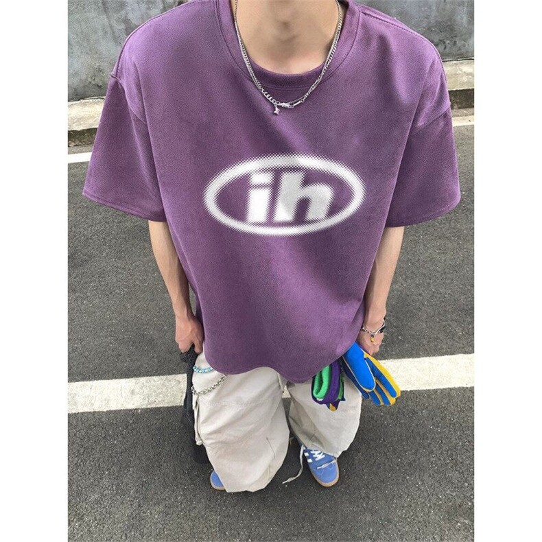 Q192/P35麂皮绒落肩T恤短袖高品质,男装T恤,星座1506