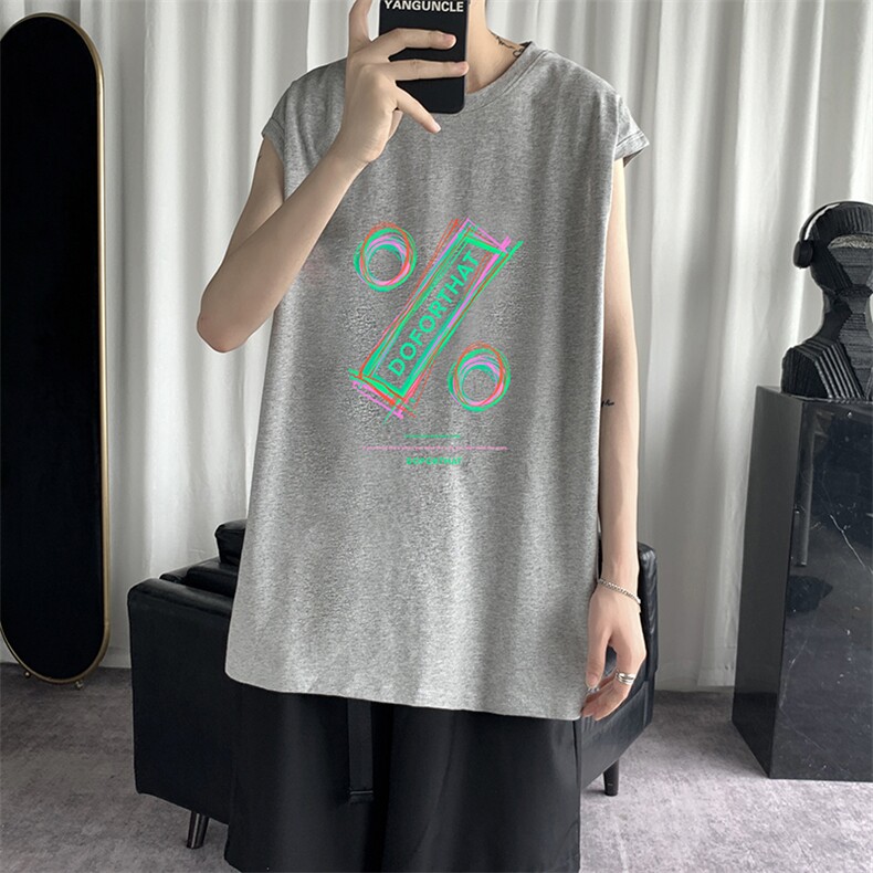 BX25171-P25纯棉汗背心男士大码宽松汗衫男无袖t恤男港风,男装T恤,电商A040