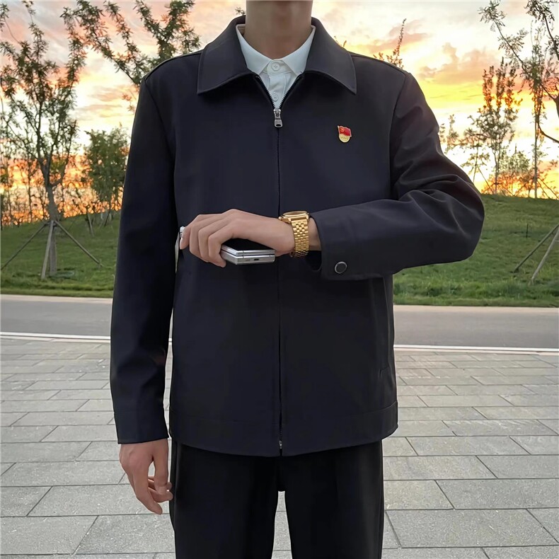 行政夹克男装厅局风公务员体制内穿搭外套春秋款8040-P50,男装夹克,星座1007（原301D）