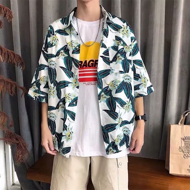 126-P23短袖花衬衫海南岛服沙滩服三亚夏威风泰,男装T恤,电商B323A