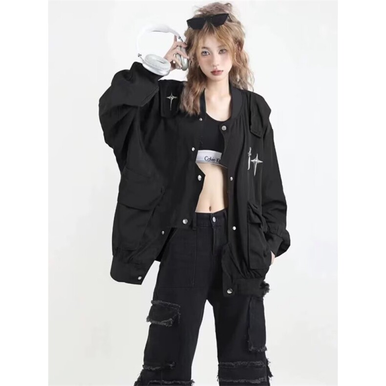 W10188-P65网图现货秋冬美式原创不规则飞行员夹克棒球服外套,男装夹克,星座1608