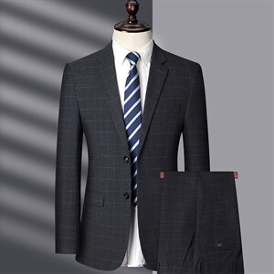 2021休闲商务西服套装爸爸装中老年西服上衣外套MNSA1579-P290图片