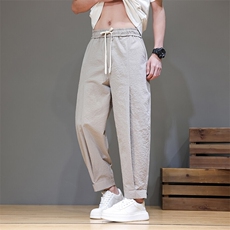 春夏休闲裤男宽松大码风哈伦裤子潮流日系束脚灯笼裤K209P50，男装休闲裤，星座220-2