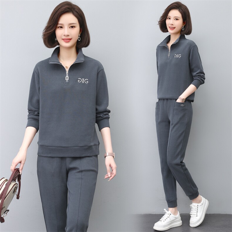 时尚运动套装女2023年春装新款卫衣卫裤两件套洋气百搭休闲潮,女装套装/套裙,涵誉