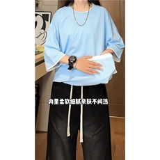 xZ116-T188-p20-控39M-5XL抖音拼接OVERSIZE短袖二开恤夏季大码，男装T恤，星座116