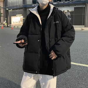 新款四色加绒加厚羊羔毛衣男服学生面包服外套街头 W2147-P78图片