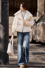 水衣源2319款短款大翻领加厚时尚羽绒服冬季保暖外套女，女装羽绒服，水衣源