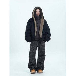 现货  双面穿帆布水洗棉情侣座山雕棉服M2677-P95图片