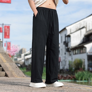 夏季亚麻透气休闲裤男风2025新款休闲百搭直筒裤2412-P55图片