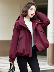 安可拉红羽绒服女冬季新款2024宽松休闲小个子加厚派克服短款外套，女装羽绒服，姿萝菲