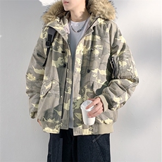 美式毛领派克棉服男冬季加厚工装棉衣情侣外套M060-P110迷彩P115，男装棉衣，星座308B-2