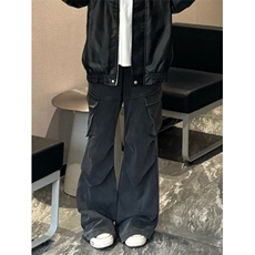 多口袋工装休闲裤男水洗做旧松紧腰卫裤直筒伞兵拖地长裤KM41，男装休闲裤，星座1116A（原606A-3）