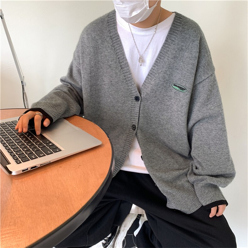 韩版潮牌开衫毛衣男秋季新款V领针织衫港风ins宽松外套MY9027-P48,男装针织衫/毛衣,星座1008
