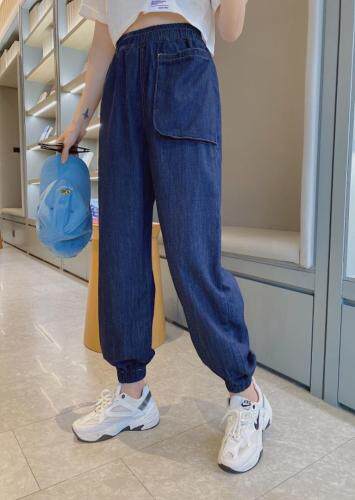 复古蓝大口袋老爹裤，女装，可家 cutiesister