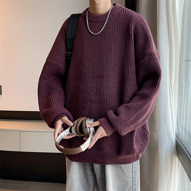 2025新款针织衫男士潮流圆领套头宽松ins毛衣XZ212-1-QMY5684-P45,男装针织衫/毛衣,星座212-1