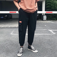 工装裤男潮牌春季休闲裤INS韩版潮流宽松束脚九分裤子1985-P40，男装休闲裤，电商A318