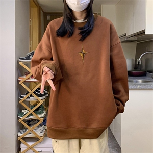 中性风！抖音直播高品质重磅卫衣男圆领卫衣女XW400-P45图片