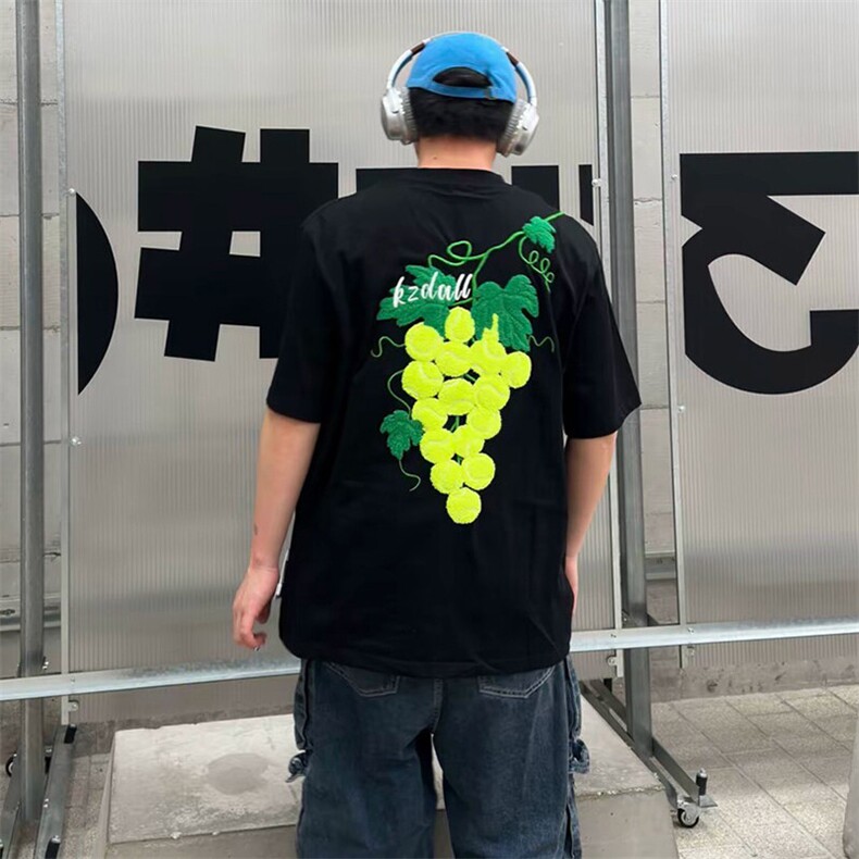 特殊工艺网球毛巾刺绣高品质260克双纱纯棉美式高街短袖T恤,男装T恤,电商A486
