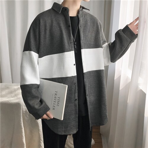 2026秋季拼色毛衣男宽松设计感针织衫潮ins港风潮流外套SY08-p45，男装针织衫/毛衣，星座1008-2