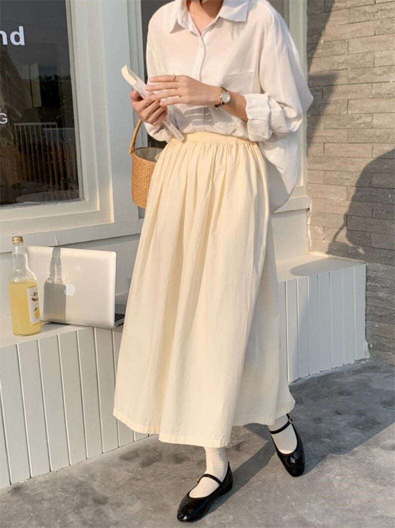 韩系半裙松紧腰设计～包容性极强，女装半身裙，DAP