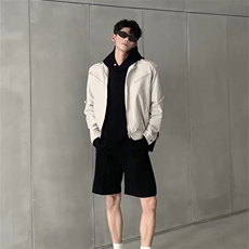 皮衣外套男春秋季2025新款美式潮牌高级感宽松休闲垫肩夹克机车服，男装夹克，星座506A