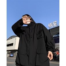 工装外套男士春秋季2024新款潮流户外登山冲锋衣连帽夹克-JK8806，男装夹克，星座601-2
