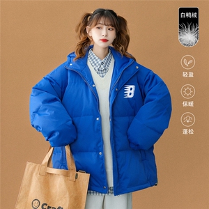 中性22冬季白鸭绒加绒加厚宽松保暖连帽羽绒服外套YR145P225控298图片