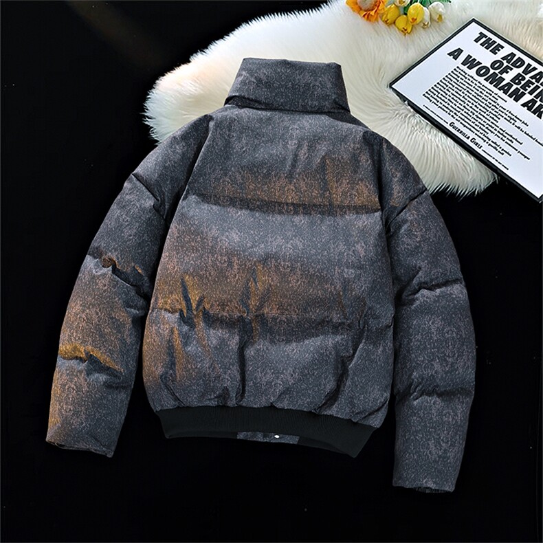 复古做旧冬装立领棉服男女棉衣外套光板面包服高街HZ8819-P88,男装棉衣,星座610B-1