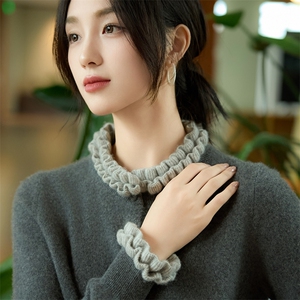 2025年女士秋季木耳领长袖开衫图片