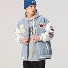 秋款棒球服夹克外套男潮牌无影墙刺绣情侣学生22129-P80控128，男装夹克，星座717