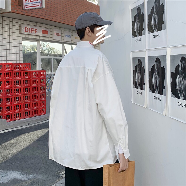 春季口红印花纯棉长袖衬衫潮流衬衣男休闲衬衫外套CS20P45,男装衬衫,电商C323