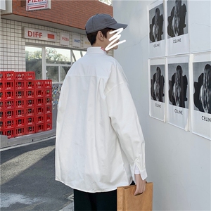 春季口红印花纯棉长袖衬衫潮流衬衣男休闲衬衫外套 CS20P45图片